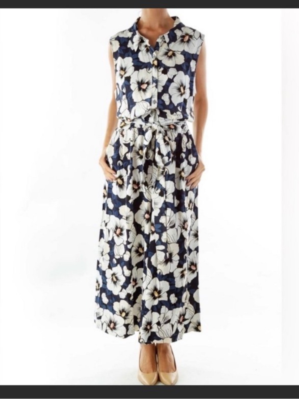 Ann Taylor Floral Sleeveless Crop Wide Leg Jumpsuit Like New Size 6